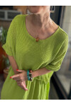 Abitare İtalyan Fisto File Detay Vip Elbise Fıstık Yeşil
