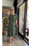 Mozza Vip Tasarım Rahat Kesim Elbise Yeşil