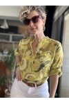 Picci Fırça Desen Sarı Desenli İtalyan Gömlek