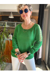 Tubi Omuz ve Kol Vintage Detay Merserize Triko Yeşil