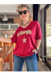 Gabbi İtalyan Vintage Desen Triko İndian Red